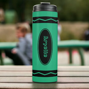 Bouteilles Isothermes Nom personnalisé Green Crayon Travel Mug Buisson T