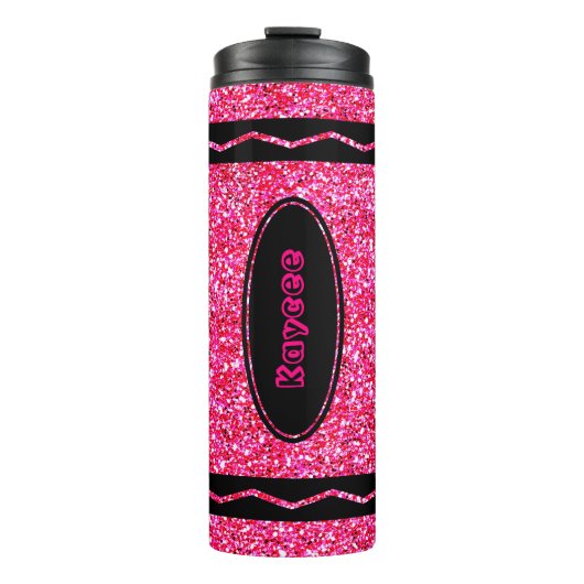 Bouteilles Isothermes Nom personnalisé Hot rose Parties scintillant Cray (Devant)