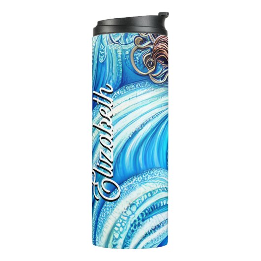 Bouteilles Isothermes Nom personnalisé Imaginaire Ocean Sea Wave Goddess (Tourné sur la gauche)