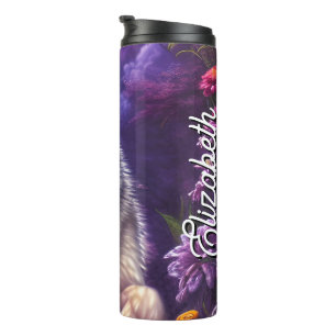 Bouteilles Isothermes Nom personnalisé Midnight Howl Floral Wolf