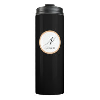 Nom personnalisé minimaliste noir, or et blanc