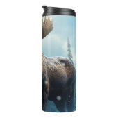 Bouteilles Isothermes Nom personnalisé Moose d'hiver (Tourné sur la droite)