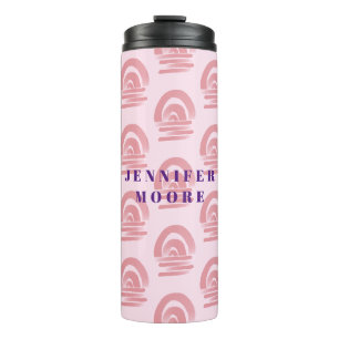 Bouteilles Isothermes Nom personnalisé motif arc-en-ciel rose