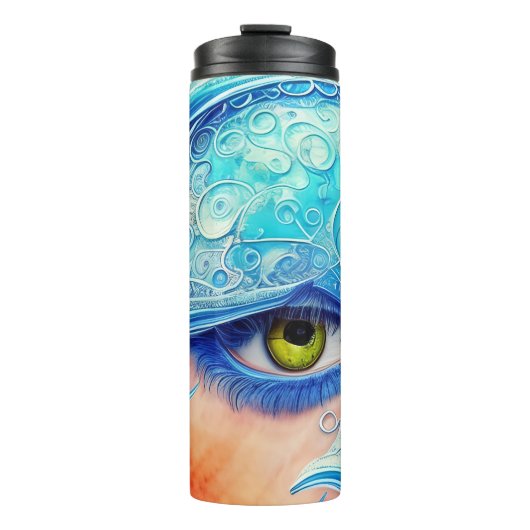 Bouteilles Isothermes Nom personnalisé Oeil bleu Abstrait Imaginaire Orn (Devant)