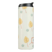 Bouteilles Isothermes Nom personnalisé orange feuille tropicale crème (Tourné sur la gauche)