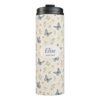 Bouteilles Isothermes Nom personnalisé Papillon Bleu Arc Bow Cadeau Flor