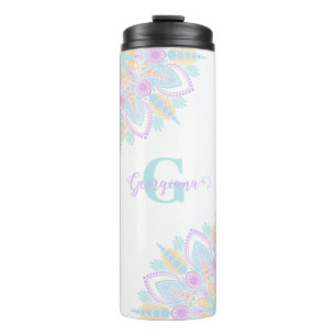 Bouteilles Isothermes Nom personnalisé Pastel Rainbow Floral Sundae Mand