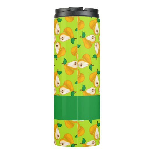 Bouteilles Isothermes Nom personnalisé perles orange sur vert (Dos)