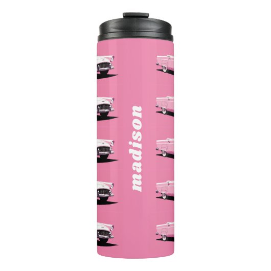 Bouteilles Isothermes Nom personnalisé Pink Classic Car (Devant)