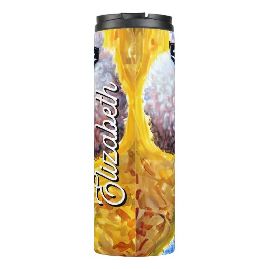 Bouteilles Isothermes Nom Personnalisé Poodle Chien Portant Des Lunettes (Dos)