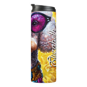 Bouteilles Isothermes Nom Personnalisé Poodle Chien Portant Des Lunettes