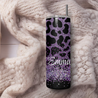 Bouteilles Isothermes Nom personnalisé Purple Leopard parties scintillan