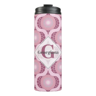 Bouteilles Isothermes Nom personnalisé Retro Radiant Dusky Rose Dot Mand