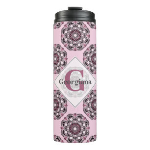 Bouteilles Isothermes Nom Personnalisé Rose Dusky Cherry Blossom Dot Man
