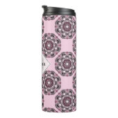 Bouteilles Isothermes Nom Personnalisé Rose Dusky Cherry Blossom Dot Man (Tourné sur la droite)