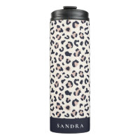 Nom personnalisé rose Empreinte de léopard