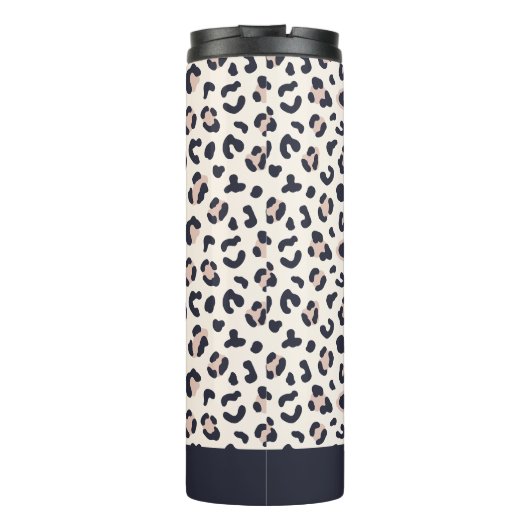 Bouteilles Isothermes Nom personnalisé rose Empreinte de léopard (Dos)