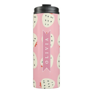 Bouteilles Isothermes Nom personnalisé rose fraise mignon fille
