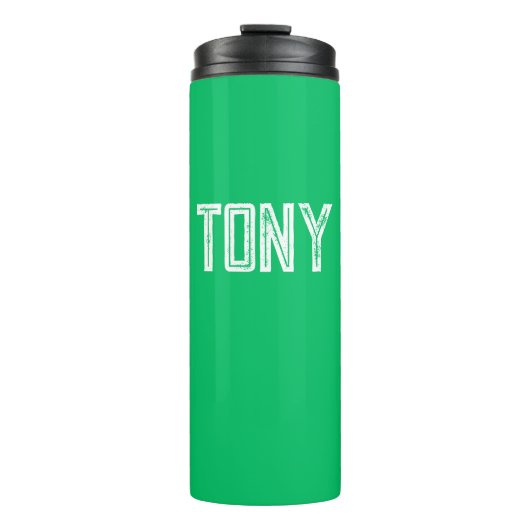 Bouteilles Isothermes Nom personnalisé Solide Apple Green Monogramme (Devant)