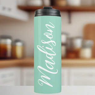 Bouteilles Isothermes Nom personnalisé tendance Seafoam Green