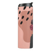 Bouteilles Isothermes Nom personnalisé Vase à fleurs noires rose (Tourné sur la gauche)