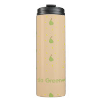 Nom personnalisé vert poire motif brun