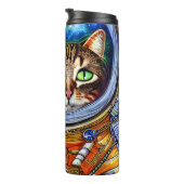 Bouteilles Isothermes Nom personnalisé Whimsical Funny Astronaut Chat (Tourné sur la droite)