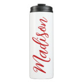 Bouteilles Isothermes Nom rouge gras dans le script manuscrit personnali (Devant)