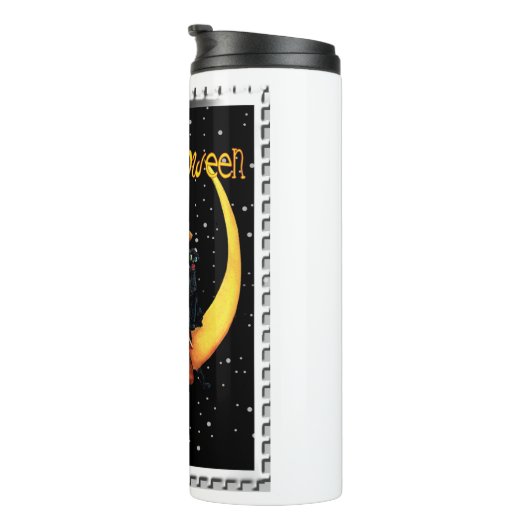 Bouteilles Isothermes Nostalgale Halloween Bonne sorcière et son chat (Tourné sur la droite)