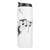 Bouteilles Isothermes Note de musique de luxe noir et blanc (Tourné sur la droite)