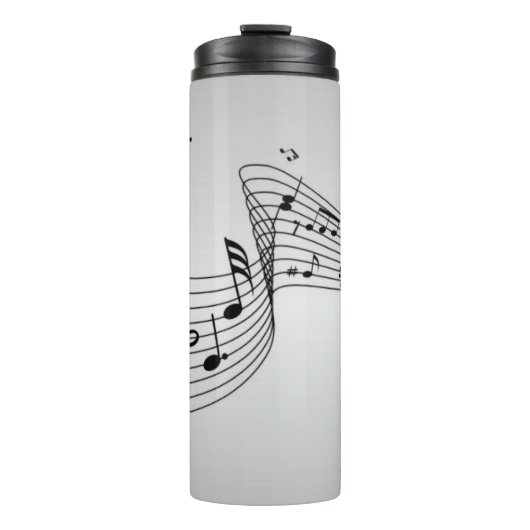 Bouteilles Isothermes Notes musicales sur Argent (Devant)