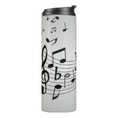 Bouteilles Isothermes Notes musicales sur Argent (Tourné sur la gauche)