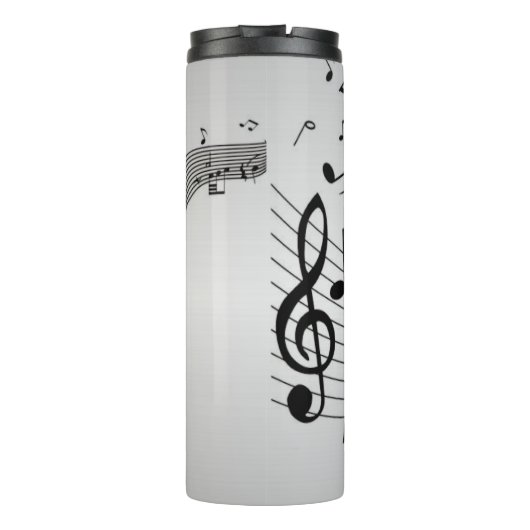 Bouteilles Isothermes Notes musicales sur Argent (Dos)