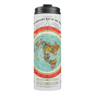 Bouteilles Isothermes Nouvelle carte standard du monde Terre plate Terre