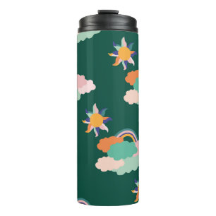 Bouteilles Isothermes Nuages colorés Rainbows Motif sans couture