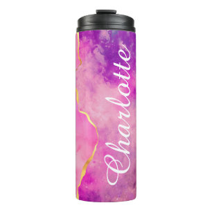 Bouteilles Isothermes Nuages de brillance rose customisés de Paruline co