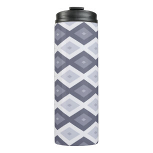 Bouteilles Isothermes Nuances de bleu gris motif diamant