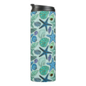 Bouteilles Isothermes Nuances des coquillages et du motif bleus (Tourné sur la droite)