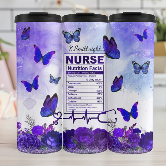 Bouteilles Isothermes Nurse Nutrition Facts Purple Butterfly