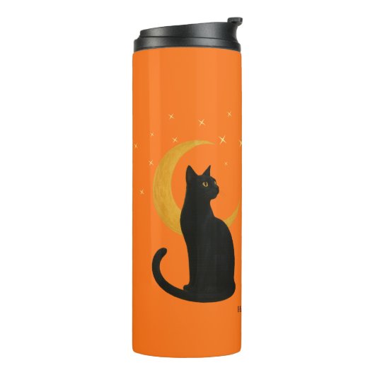 Bouteilles Isothermes Observateur de la nuit - Chat noir d'Halloween (Tourné sur la gauche)