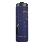 Bouteilles Isothermes Observateur de la nuit - Chat noir d'Halloween (Devant)