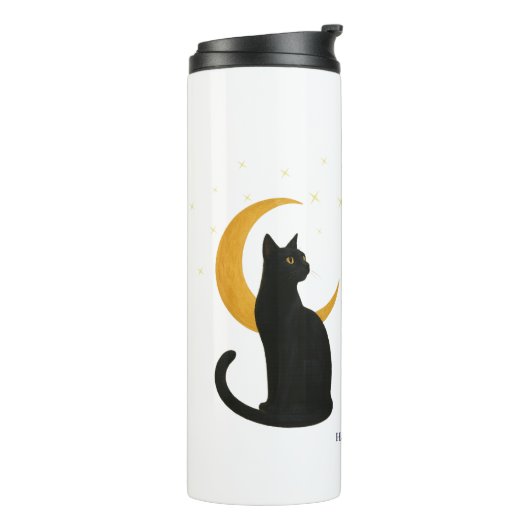 Bouteilles Isothermes Observateur de la nuit - Chat noir d'Halloween (Tourné sur la gauche)