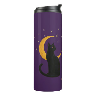 Bouteilles Isothermes Observateur de la nuit - Chat noir d'Halloween