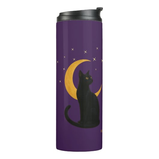 Bouteilles Isothermes Observateur de la nuit - Chat noir d'Halloween (Tourné sur la gauche)