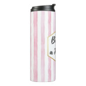 Bouteilles Isothermes Occupée comme une Mère Rayée Rose (Tourné sur la gauche)