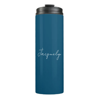 Bouteilles Isothermes Ocean Blue Plain élégant moderne minimaliste Nom