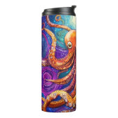 Bouteilles Isothermes Octopus couleur Whimsical avec nom personnalisé (Tourné sur la gauche)