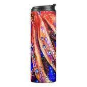 Bouteilles Isothermes Octopus d'aquarelle personnalisable avec nom (Tourné sur la gauche)