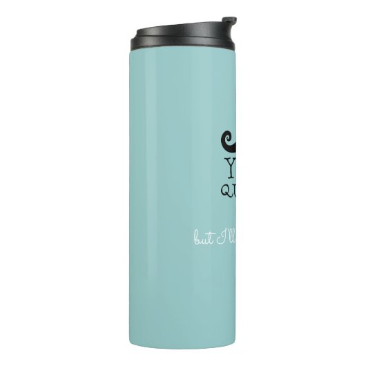 Bouteilles Isothermes Oeuf Robin noir Humour Moustache bleu (Tourné sur la gauche)