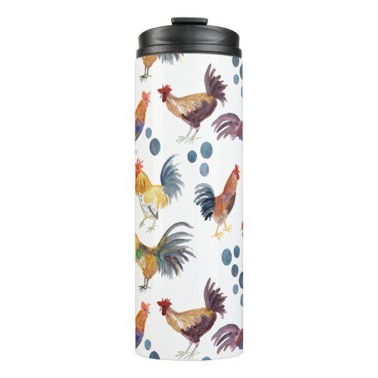 Bouteilles Isothermes Oeufs de poulet d'aquarelle Poules de Barnyard (Devant)